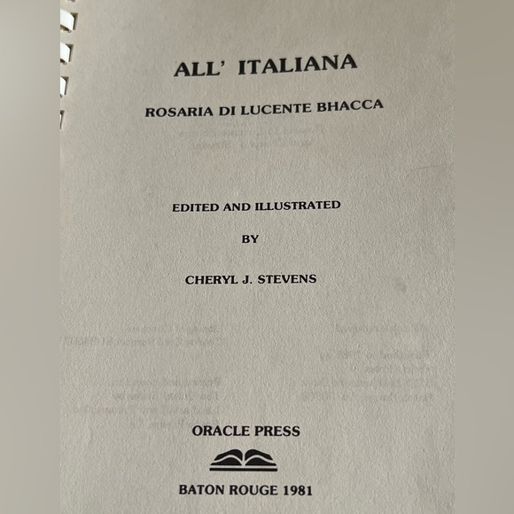 ALL'ITALIANA Italian Recipe Book by Rosario DiLuccente Bhacca - Picture 3 of 11